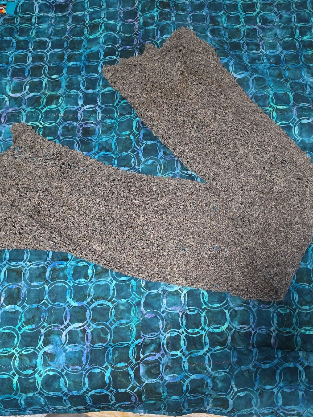 Grey Open Knit Scarf Wrap Made a souvenir from Iceland